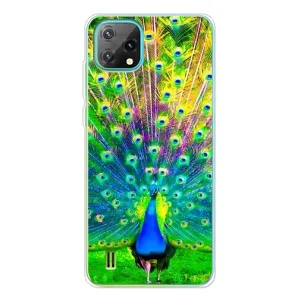 Чехол с птицами на Blackview Oscal C60 (VPrint) (Яркий Павлин)