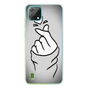 Чехол с принтом для Blackview Oscal C60 (AlphaPrint - Знак сердечка) (Значок Love)