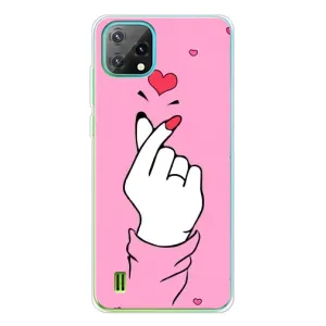 Чехол с принтом для Blackview Oscal C60 (AlphaPrint - Знак сердечка) (Знак Love)