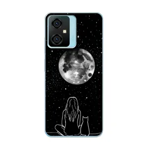 Чохол з малюнком кіт на Blackview Oscal C70 (Дівчина з котом)