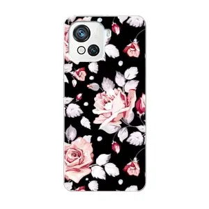 Чехлы с Цветами для Blackview Oscal C80 (VPrint) (Цветочки на черном)