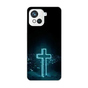 Чехол для Blackview Oscal C80 (AlphaPrint) - (Христианские) (Крест и город)