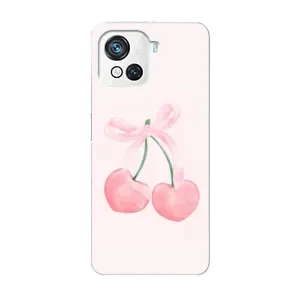 Чехол с розовым рисунком для Blackview Oscal C80 (Розовые вишни)