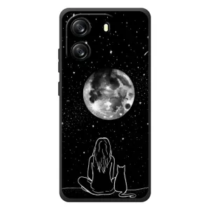 Чохол з малюнком кіт на Blackview Oscal Flat 1C (Дівчина з котом)
