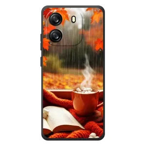Чехол с уникальным дизайном «Осень с кофе» для Blackview Oscal Flat 1C (Кофе и дождь)