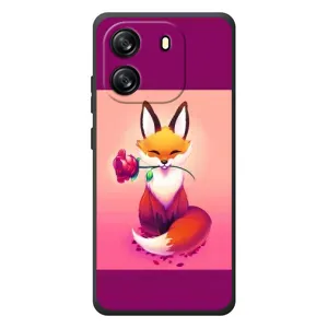Чехлы с картинкой Лисички для Blackview Oscal Flat 1C (VPrint) (Лисичка с розочкой)