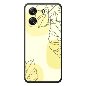 Силконовий чохол з принтом в квітах на Blackview Oscal Flat 1C (Жовта монстера арт)