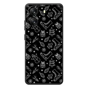 Новогодние, Праздничные Чехлы для Blackview Oscal Flat 1C - 2024 год (Новогодний фон)