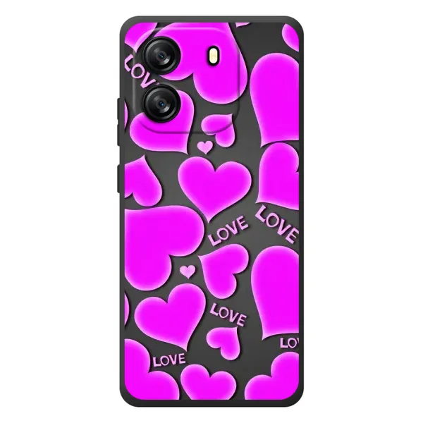 Чехол с принтом «Pink hearts» для Blackview Oscal Flat 1C Чехол с принтом «Pink hearts» для Blackview Oscal Flat 1C