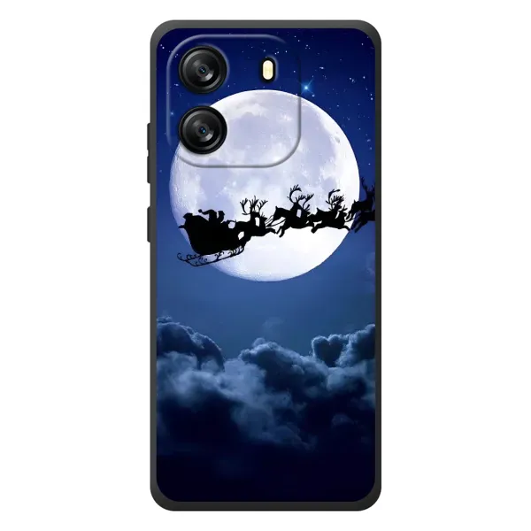 Чехол с принтом «Санта - луна» для Blackview Oscal Flat 1C Чехол с принтом «Санта - луна» для Blackview Oscal Flat 1C