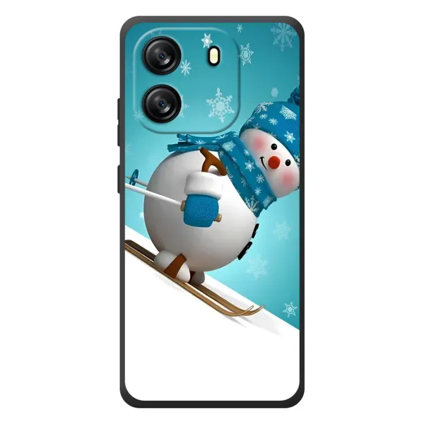 Чехол с принтом «Снеговик на лыжах» для Blackview Oscal Flat 1C Чехол с принтом «Снеговик на лыжах» для Blackview Oscal Flat 1C