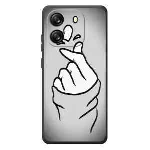 Чехол с принтом для Blackview Oscal Flat 1C (AlphaPrint - Знак сердечка) (Значок Love)