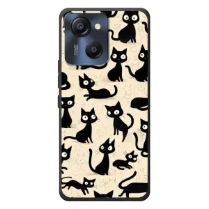 Чехол с рисунком кот на Blackview Oscal Modern 8 (Черные коты)