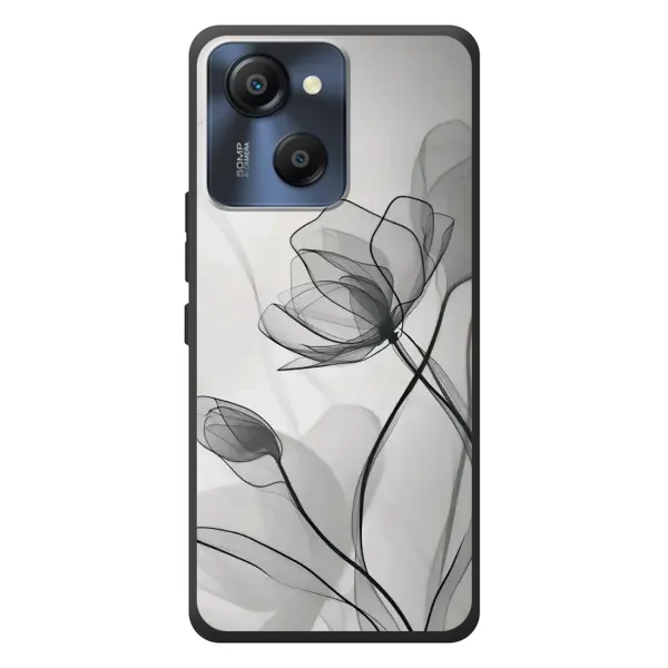 Чохол з принтом «Чорні квіти» для Blackview Oscal Modern 8