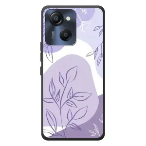 Силконовий чохол з принтом в квітах на Blackview Oscal Modern 8 (Фіолетове листя абстракція)