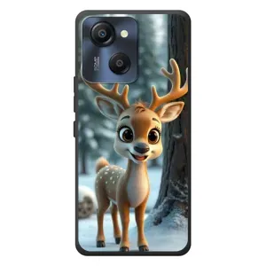 Яркий чехол для Blackview Oscal Modern 8 с Зимними Оленятами (Олененок в лесу)