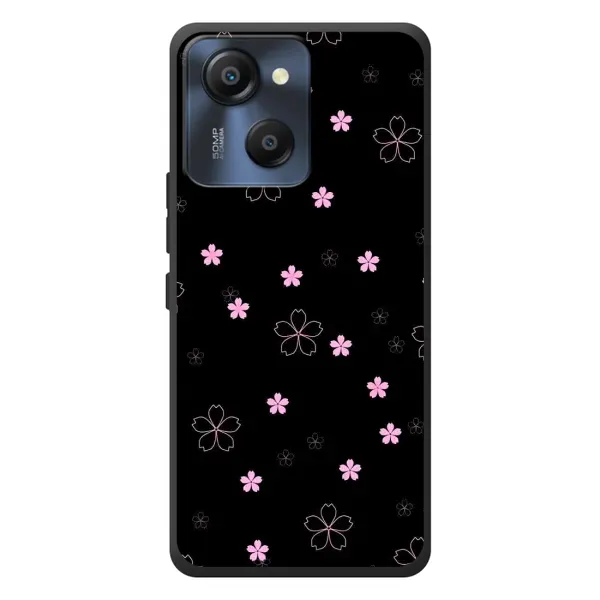 Чохол з принтом «Рожеві квіти на чорному» для Blackview Oscal Modern 8