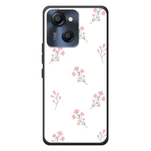 Чехол с розовым рисунком для Blackview Oscal Modern 8 (Розовые цветы)
