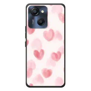 Чехол с розовым рисунком для Blackview Oscal Modern 8 (Розовые сердечки)