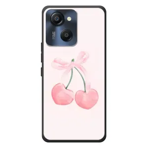 Чехол с розовым рисунком для Blackview Oscal Modern 8 (Розовые вишни)