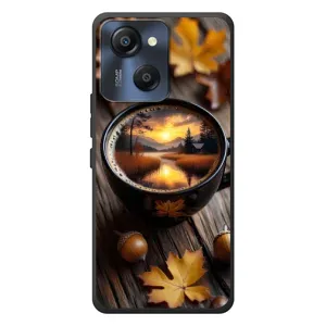 Чехол с уникальным дизайном «Осень с кофе» для Blackview Oscal Modern 8 (Темный кофе)