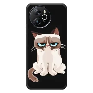 Чехол с принтом для Blackview Oscal Tiger 12 (AlphaPrint) Модные коты (Грустный кот)