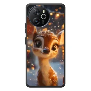 Яскравий чохол для Blackview Oscal Tiger 12 з Зимові Оленята (Оленятко серед гірлянд)