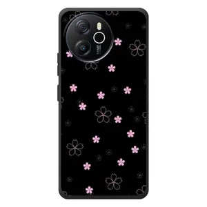 Чохол з розовим принтом для Blackview Oscal Tiger 12 (Рожеві квіти на чорному)