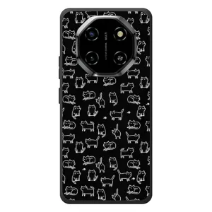 Чехол с принтом для Blackview Shark 6 (AlphaPrint) Модные коты (Меленькие котики)