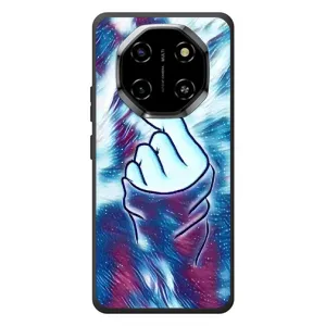 Чехол с принтом для Blackview Shark 6 (AlphaPrint - Знак сердечка) (Радужное сердце)