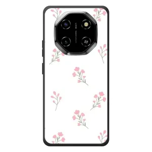 Чехол с розовым рисунком для Blackview Shark 6 (Розовые цветы)