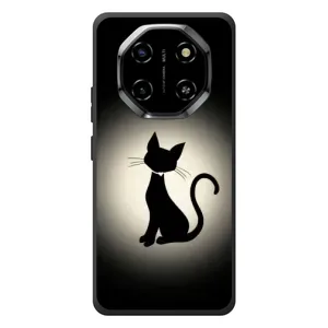 Чехол с принтом для Blackview Shark 6 (AlphaPrint) Модные коты (Силуэт котика)