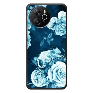 Чехлы (ART) Цветы на Blackview Shark 8 (VPrint) (Голубые Бутоны)