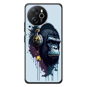 Чехол с Обезьянами Blackview Shark 8 - (AlphaPrint) (Горилла в наушниках)