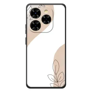 Силконовий чохол з принтом в квітах на Blackview Shark 9 (Нюдова гілочка абстракція)