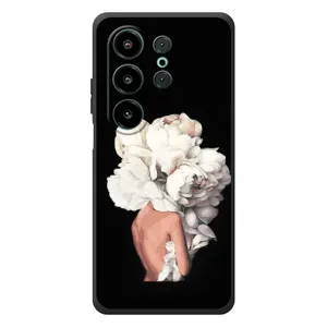 Чехлы (ART) Цветы на Blackview Wave 10 (VPrint) (Белые цветы)