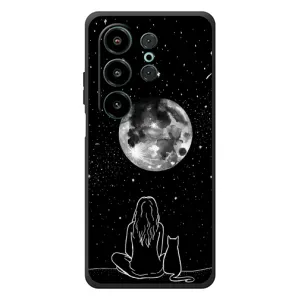 Чехол с рисунком кот на Blackview Wave 10 (Девушка с котом)
