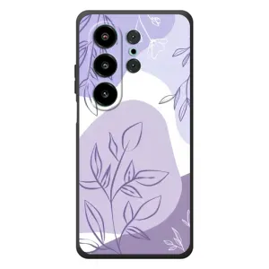 Силиконовый чехол с принтом в цветах на Blackview Wave 10 (Фиолетовые листья абстракция)
