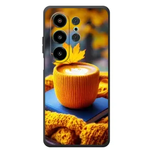 Чехол с уникальным дизайном «Осень с кофе» для Blackview Wave 10 (Кофе на желтом пледе)