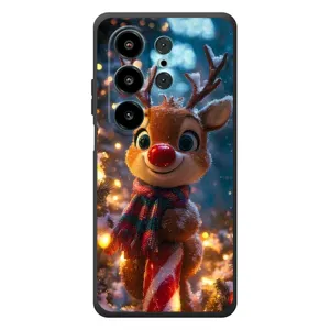 Яркий чехол для Blackview Wave 10 с Зимними Оленятами (Олень с шарфом)