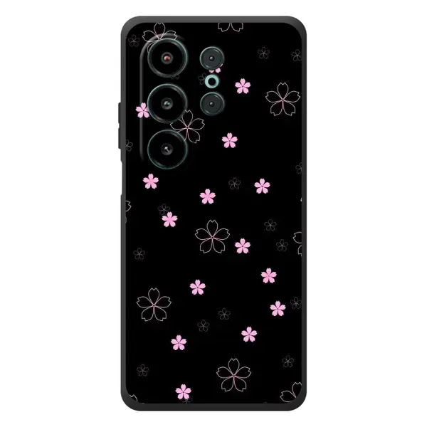 Чехол с принтом «Розовые цветы на черном» для Blackview Wave 10