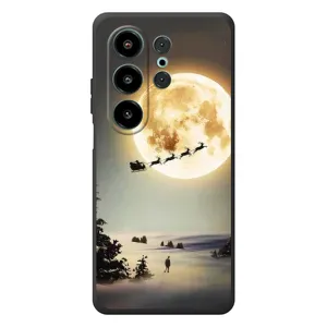 Новогодние, Праздничные Чехлы для Blackview Wave 10 - 2024 год (Санта на луне)