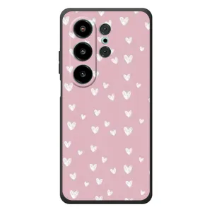Чехол с розовым рисунком для Blackview Wave 10 (Сердечки на розовом)