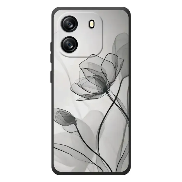 Чехол с принтом «Черные цветы» для Blackview Wave 6C Чехол с принтом «Черные цветы» для Blackview Wave 6C