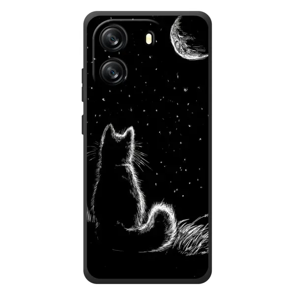 Чехол с принтом «Котик и луна» для Blackview Wave 6C