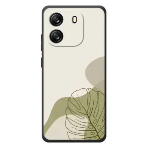 Силконовий чохол з принтом в квітах на Blackview Wave 6C (Зелена монстера дизайн)
