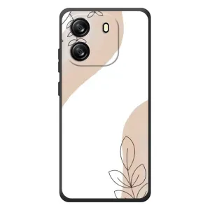 Силконовий чохол з принтом в квітах на Blackview Wave 6C (Нюдова гілочка абстракція)