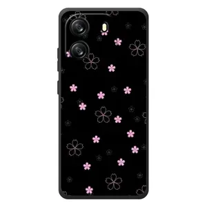 Чохол з розовим принтом для Blackview Wave 6C (Рожеві квіти на чорному)