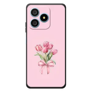 Чехол с розовым рисунком для Blackview Wave 9C (Букет цветов)