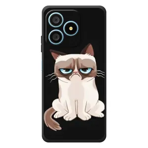 Чехол с принтом для Blackview Wave 9C (AlphaPrint) Модные коты (Грустный кот)